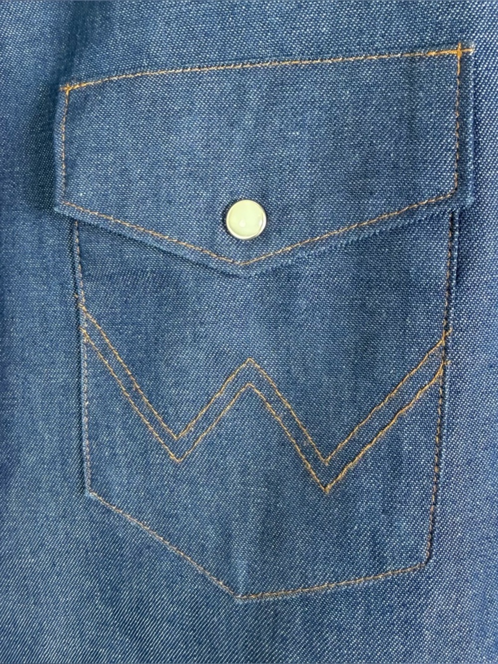 Wrangler Men’s Denim Western Pearl Snap Shirt Cowboy Core Ranchwear Sz XL Tall - Picture 4 of 11